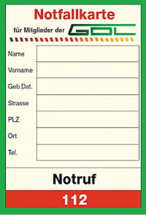 Notfallkarte für GDL-Mitglieder