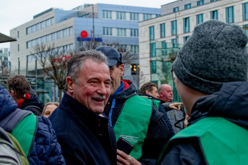 Claus Weselsky zu Gast bei der GDL-Demo am 26.01.2024 in Dresden