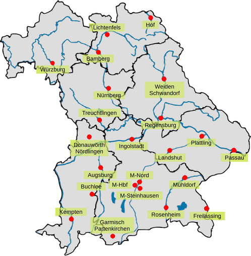 Bayernkarte Ortsgruppen
