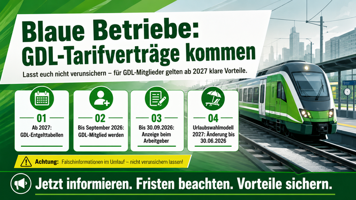 GDL-Bezirk Süd-West | DB AG: GDL-Tarifverträge kommen endlich bei Euch an