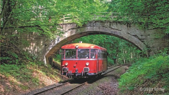 Schienenbus der Kasbachtalbahn zwischen Linz am Rhein und Kaienborn, Foto Gregor Börner